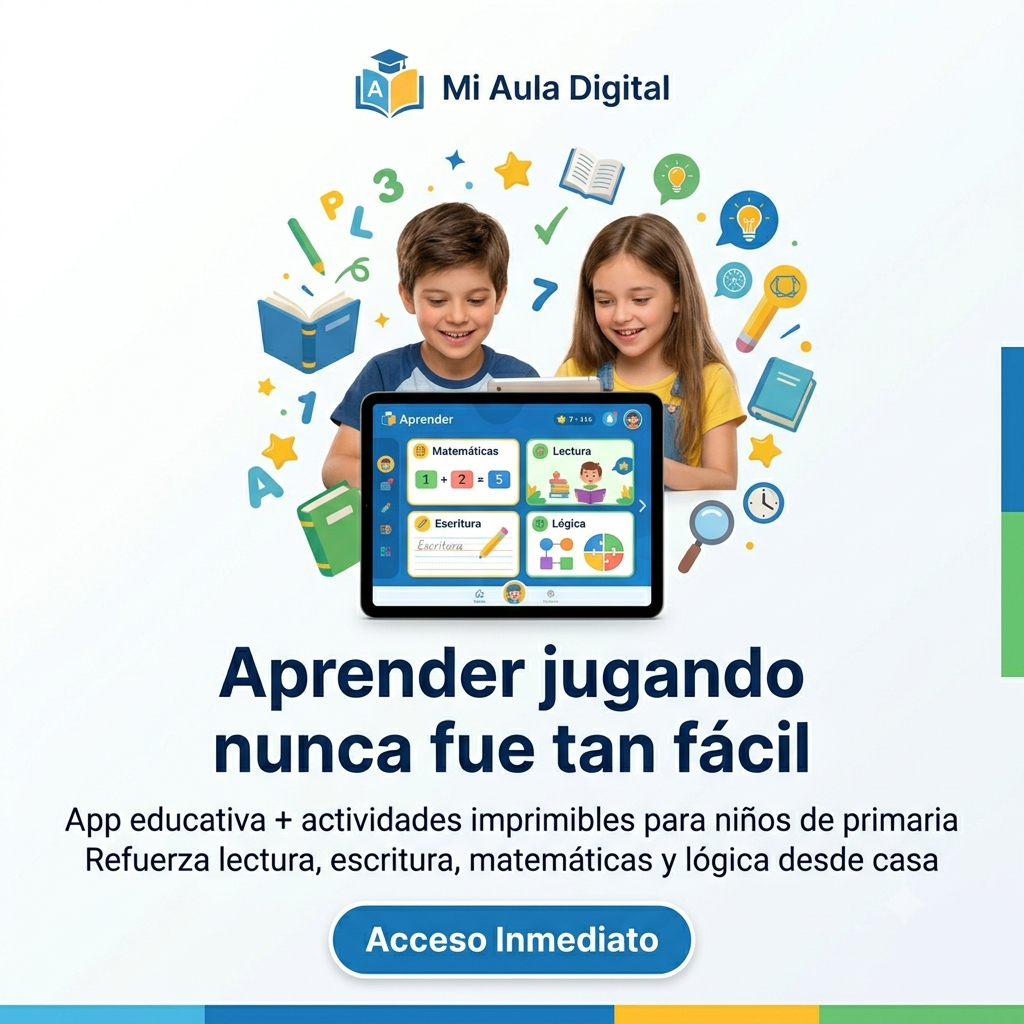 Aprender – App Educativa + Actividades Imprimibles para Primaria